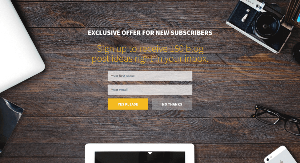 create an email list - ProBlogger’s landing page