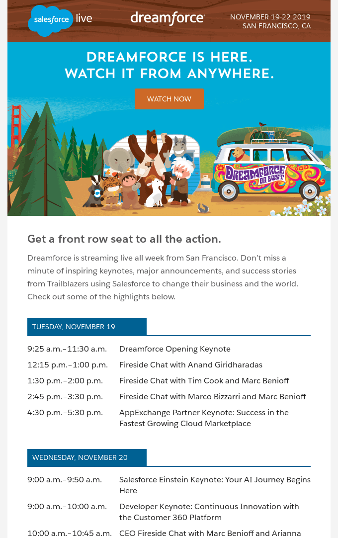 Salesforce's event promotion 