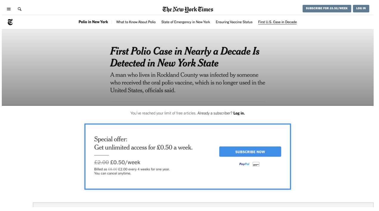 NY Times Gated Content